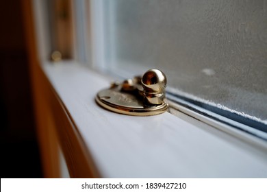 Gold Victorian Sash Window Fasten