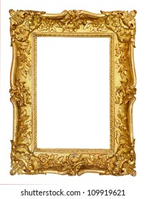 Gold Vintage Frame Isolated On White Background