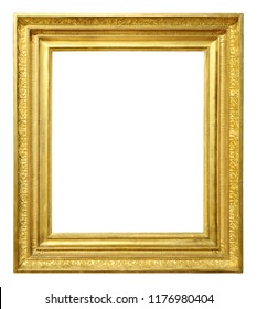 Gold vintage frame isolated on white background - Shutterstock ID 1176980404