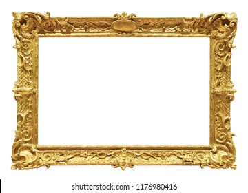 Gold vintage frame isolated on white background - Shutterstock ID 1176980416