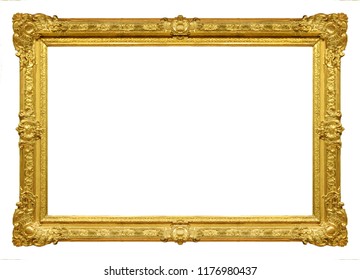 Gold vintage frame isolated on white background - Shutterstock ID 1176980437