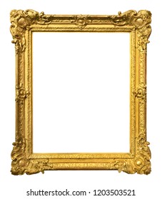 Gold vintage frame isolated on white background - Shutterstock ID 1203503521
