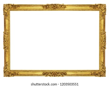 Gold vintage frame isolated on white background - Shutterstock ID 1203503551