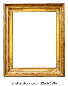 Gold Vintage Frame Isolated On White Background