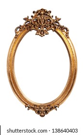 gold vintage frame isolated on white background