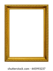 Gold Vintage Frame Isolated On White Background.