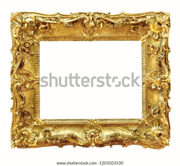 Gold Vintage Frame Isolated On White Stock Photo (Edit Now) 1203503530