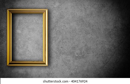 Gold Vintage Photo Frame Gray Background