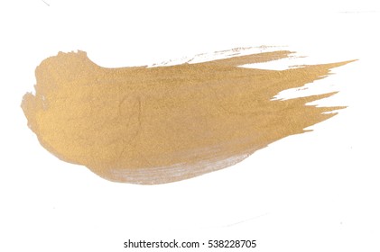 Gold Water Color Texture Paint Stain   Shining Brush Stroke