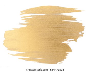 Gold Watercolor Texture Paint Stain   Shining Brush Stroke