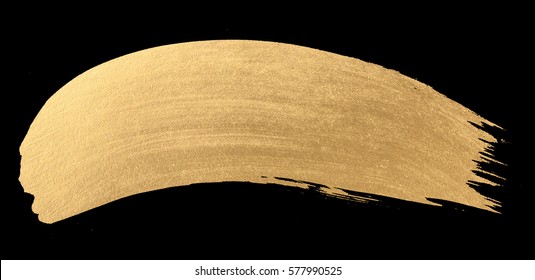 Gold Watercolor Texture Paint Stain   Shining Brush Stroke