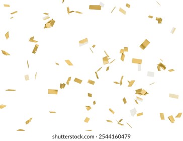 Gold and white confetti scattered on a white background. Festive confetti creates a celebratory atmosphere. Gold confetti adds sparkle and joy. White confetti complements. Isolated on white background - Powered by Shutterstock