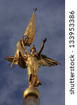 Gold Winged Victory Statue atop World War I Memorial, Washington DC