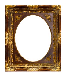 Ornate gold metal picture frame from the 1850s. This style frame was ...