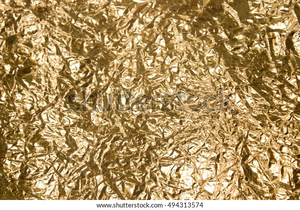 Gold Wrinkled Paper Texture Abstract Background Stock Photo 494313574 ...