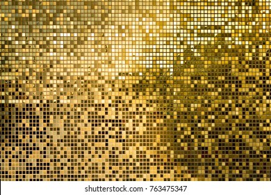 Gold yellow square mosaic tiles for texture background - Shutterstock ID 763475347