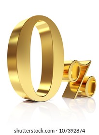 Gold Zero Percent Discount Symbol