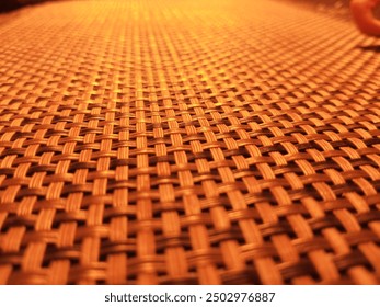 Golden Background Wicker Pattern, Weave Texture, Bomboo Pattern. 