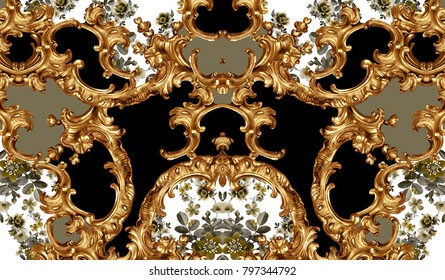 golden baroque and leopard skin - Shutterstock ID 797344792
