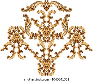 golden baroque ornament - Shutterstock ID 1040541361