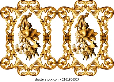 Golden baroque and  ornament elements
 - Shutterstock ID 2161906527