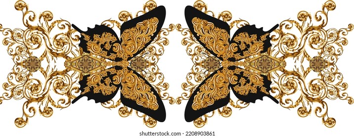 Golden baroque and  ornament elements
 - Shutterstock ID 2208903861