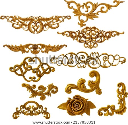  golden baroque and  ornament elements for print
