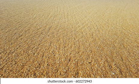 Golden beach natural sand background texture close up. - Shutterstock ID 602272943