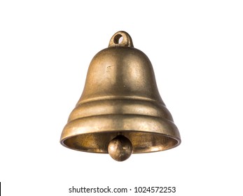 Golden bell isolated on white background. - Shutterstock ID 1024572253