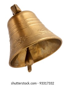 Golden bell isolated on white