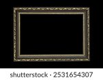 Golden, black wooden picture frame isolated on black background.
Isolated image on white background. This image has a clip path.