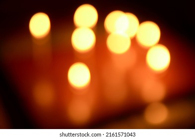 Golden Bokeh Background From Candlelight