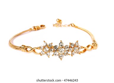 golden bracelet - Shutterstock ID 47446243