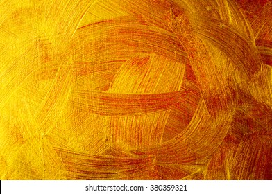 Golden And Bronze Paint Brush Stroke Texture Background