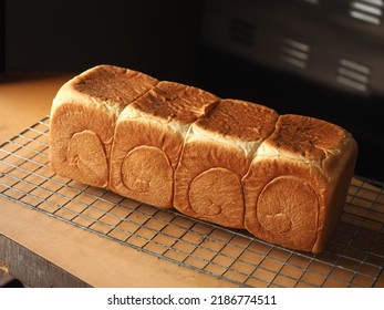 Golden Brown Baked Shokupan White Bread Loaf