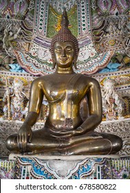 Golden Buddha Statue At Wat Pariwat Or David Beckham Temple, Bangkok