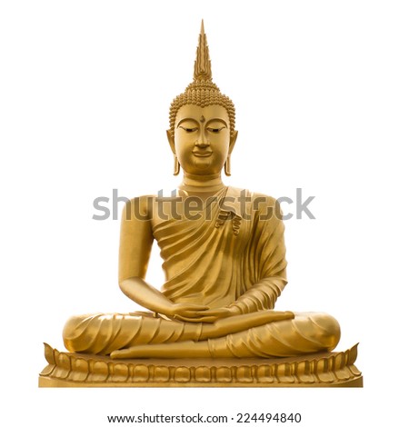 golden Buddha.Buddha on a white background.