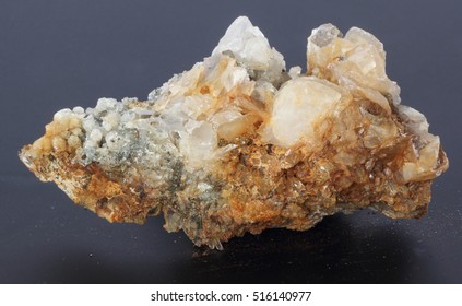 Golden Calcite Mineral  Over Pyrite 