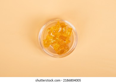 Golden Cannabis Resin Concentrate, Wax With High Thc.