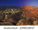 Golden Canyon and Gower Gulch Loop trail view of badlands at Zabriskie point in national park Death Valley, USA
