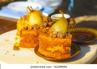 Golden Caramel Pear Cake