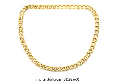 Golden Chain. Isolated On White.