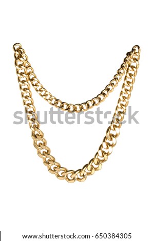 Golden chain. Isolated on white background