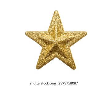 golden Christmas star glitter sticker isolated on white background - Powered by Shutterstock