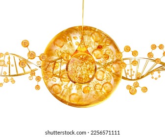 golden chromosome and golden molecule - Shutterstock ID 2256571111