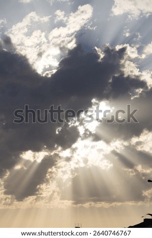  Golden clouds with dramatic sun rays-heavenly sky