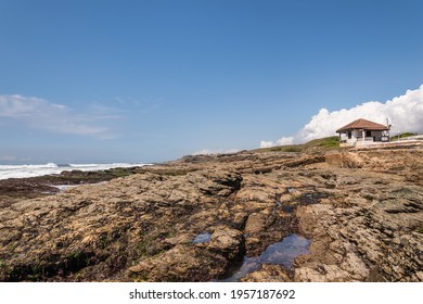 The Golden Coast Of Africa As The Cliffs Emerge During The Time When The Sea Leaves The Shores Outside The City Of Accra, Ghana West Africa.