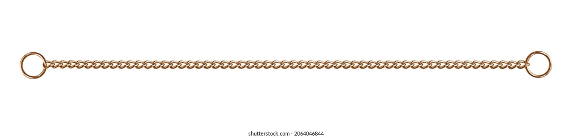 Golden collar chain for a dog isolated on white background - Shutterstock ID 2064046844