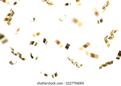 golden confetti on white background falling overlay design - Powered by Shutterstock