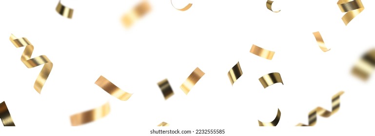 golden confetti on white background falling overlay design - Powered by Shutterstock